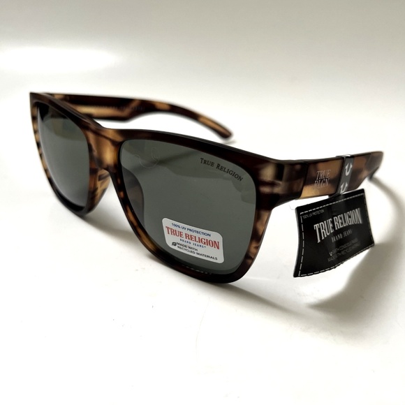 NWT Original TRUE RELIGION Square Sunglasses Classic Acetate Matte Brown Classic - Picture 1 of 6